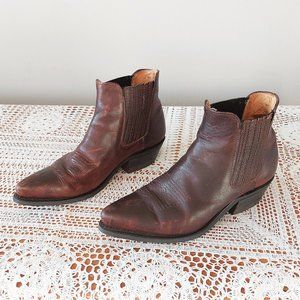 Silver Rebel Short Boots Size 6 Women Leather Western Cowboy Boho Ankle Bootie
